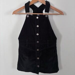 GAP Black Corduroy Overall Dress Sz Small